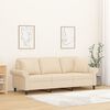vidaXL 3-Sitzer-Sofa mit Kissen Creme 180 cm Stoff