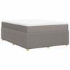vidaXL Boxspringbett mit Matratze Taupe 160x200 cm Stoff