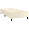 vidaXL Boxspringbett mit Matratze & LED Creme 90x200 cm Kunstleder