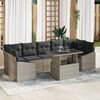 vidaXL Garten-Sofa-Set mit Speicher 8 pcs Hellgrau Poly Rattan