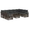 vidaXL Gartensofa-set 10 stk. Grau Poly-Rattan