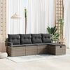 vidaXL Sofa Set mit Kissen mit Speicher Grau Poly-Rattan