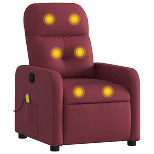 vidaXL Massagesessel Weinrot Stoff