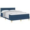 vidaXL Boxspringbett mit Matratze mit Kopfteil Blau 140 x 190 cm Stoff