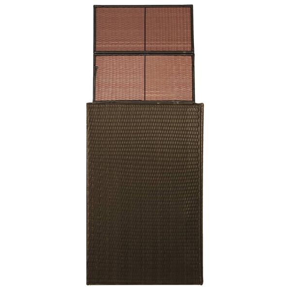 vidaXL M&uuml;lltonnenbox f&uuml;r 1 Tonne Poly Rattan 76x78x120 cm Braun