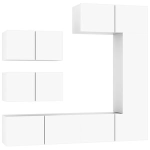 vidaXL 6-tlg. TV-Schrank-Set Wei&szlig; Holzwerkstoff