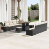 vidaXL Garten-Sofa-Set mit Kissen mit Kissen 11 pcs Schwarz und Creme
