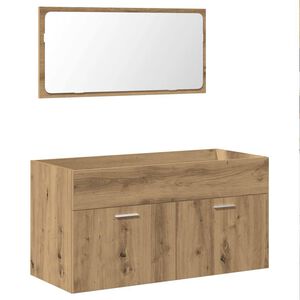vidaXL Badschrank mit Spiegel Artisan-Eiche Holzwerkstoff