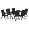 vidaXL Garten Essgruppe 7 pcs Schwarzer Kaffee