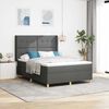 vidaXL Boxspringbett mit Matratze mit LED Grau 140 x 190 cm Stoff