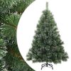 vidaXL K&uuml;nstlicher Scharnier-Weihnachtsbaum schneebedeckt Gr&uuml;n 120 cm