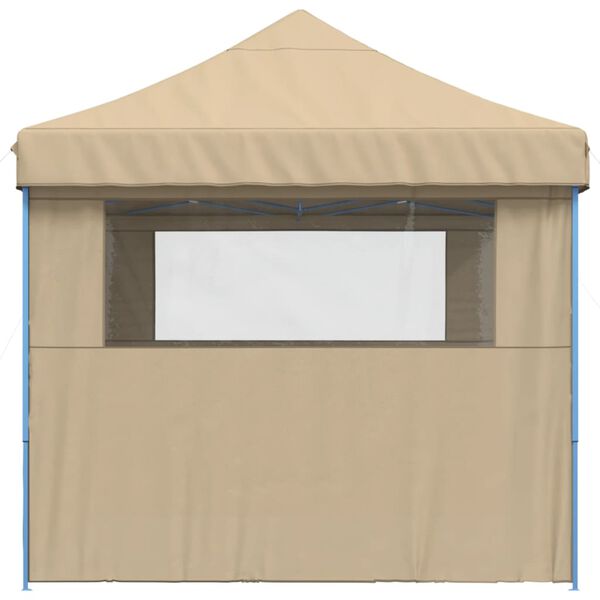 vidaXL Partyzelt Faltbar Pop-Up mit 3 Seitenteilen Beige