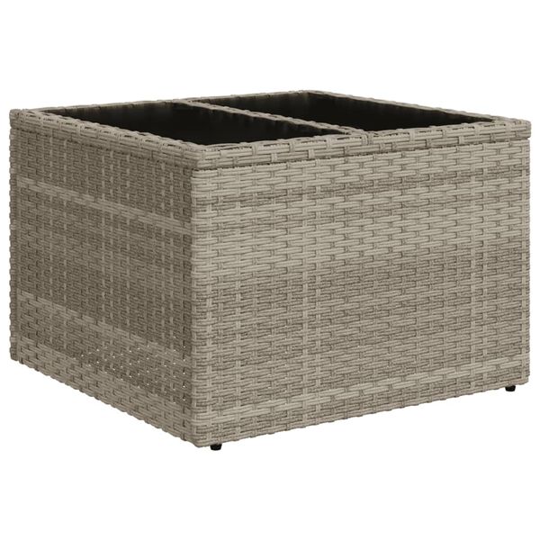 vidaXL 11-teiliges Gartensofa-Set mit Kissen, grau, Polyrattan