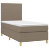 vidaXL Boxspringbett mit Matratze & LED Taupe 90x190 cm Stoff