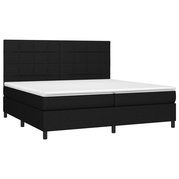 vidaXL Boxspringbett mit Matratze Schwarz 200x200 cm Stoff