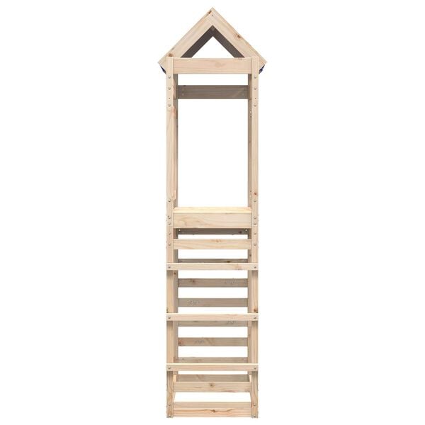 vidaXL Spielturm Braun 85 x 52,5 x 239 cm Massives Kiefernholz