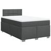vidaXL Boxspringbett mit Matratze Dunkelgrau 120x200 cm Stoff