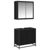 vidaXL Badezimmerm&ouml;bel-Set 2 pcs Schwarz Eichen-Optik Holzwerkstoff