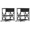 vidaXL Nachttisch mit Regal 2 pcs Schwarz Eichen-Optik 41 x 31 x 51 cm