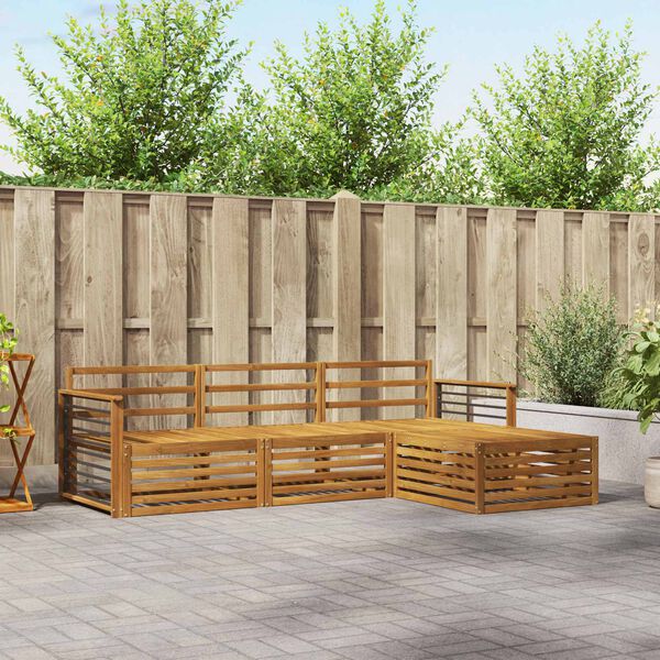 vidaXL Outdoor-Sofagarnitur 4 pcs Natur