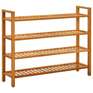 vidaXL Schuhregal mit 4 Etagen 100x27x80 cm Massivholz Eiche