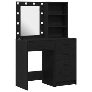 vidaXL Schminktisch 2 stk. Schwarz 50 x 41 x 135 cm Holzwerkstoff