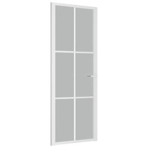 vidaXL Innent&uuml;r 76x201,5 cm Wei&szlig; Mattglas und Aluminium