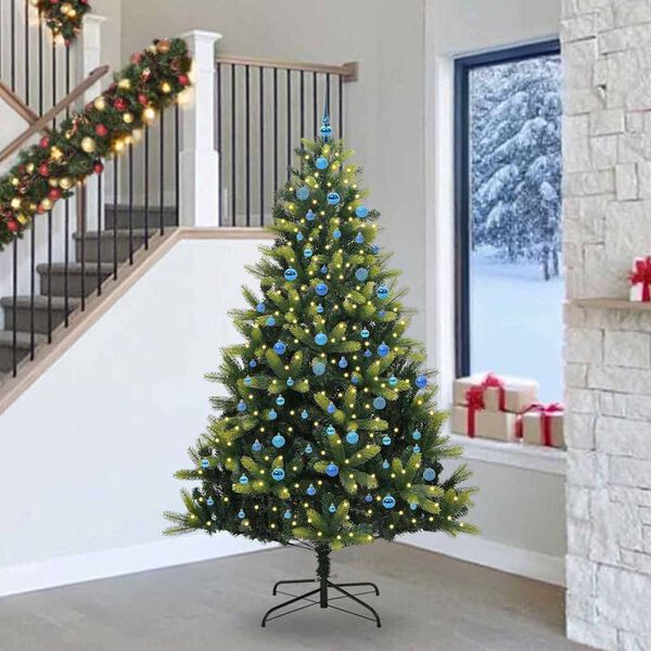 vidaXL K&uuml;nstlicher Klapp-Weihnachtsbaum mit 300 LEDs Gr&uuml;n 240 cm