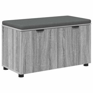 vidaXL Flurbank mit Kissen mit Regal Graues Sonoma 80 x 38 x 46 cm