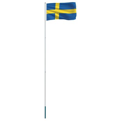 vidaXL Flagge Schwedens und Mast Aluminium 4 m