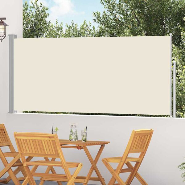 vidaXL Ausziehbare Seitenmarkise 120x300 cm Creme