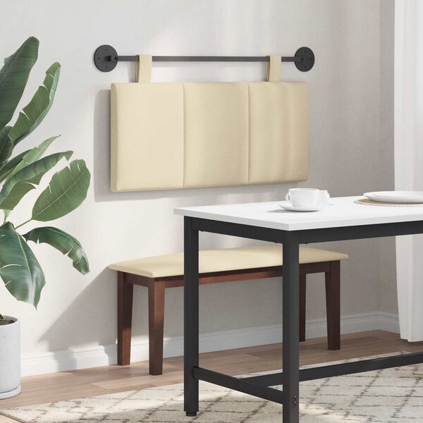 vidaXL H&auml;ngevorderseite Wandmontiert Creme 90 x 55 x 5 cm Stoff