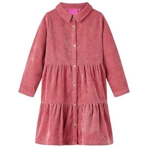 Kinderkleid mit Langen &Auml;rmeln Cord Altrosa 92