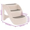 vidaXL Hundetreppe mit 3 Stufen Klappbar Creme 50x38x38 cm Kunststoff