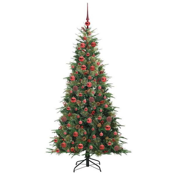 vidaXL K&uuml;nstlicher klappbarer Weihnachtsbaum Gr&uuml;n 180 cm PE und PVC