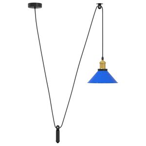 vidaXL Pendelleuchte H&ouml;henverstellbar E27 Dunkelblau Gl&auml;nzend &Oslash; 22 cm