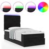 vidaXL Ottoman-Bett mit Matratzen & LEDs Schwarz 90x200 cm Samt