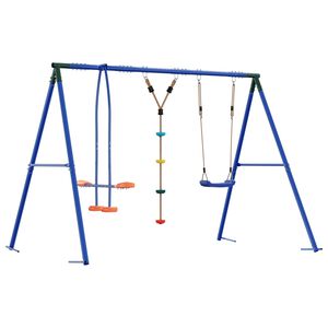 vidaXL Outdoor Schaukelset Mehrfarbig Stahl und PE