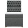 vidaXL Boxspringbett mit Matratze Dunkelgrau 90x200 cm Stoff