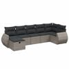vidaXL 7-tlg. Garten-Sofagarnitur mit Kissen Grau Poly Rattan