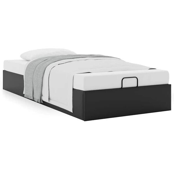 vidaXL Ottoman-Bett ohne Matratze Schwarz 100x200 cm Kunstleder