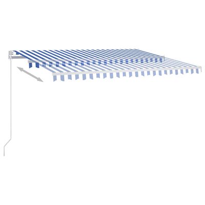 vidaXL Automatische Markise mit LED & Windsensor 4,5x3,5 m Blau Weiß