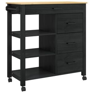 vidaXL K&uuml;chentrolley Schwarz