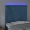 vidaXL LED Kopfteil Dunkelblau 100x5x118/128 cm Samt
