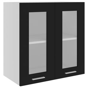 vidaXL H&auml;ngeglasschrank Lyon Schwarz 60x31x60 cm Holzwerkstoff