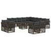 vidaXL Gartensofa-set 14 Stk. Grau Poly-Rattan