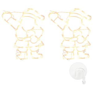 vidaXL Weihnachtsbeleuchtung Weihnachtsmann-Silhouette 2 Stk. 35 LEDs