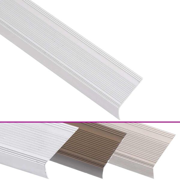 vidaXL Treppenkantenprofile in L-Form 5 Stk. Aluminium 90 cm Silbern