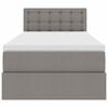 vidaXL Bett mit Stauraum und LED mit Matratze Taupe 100 x 200 cm Stoff