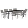 vidaXL Garten Essgruppe 9 stk. Grau Poly-Rattan